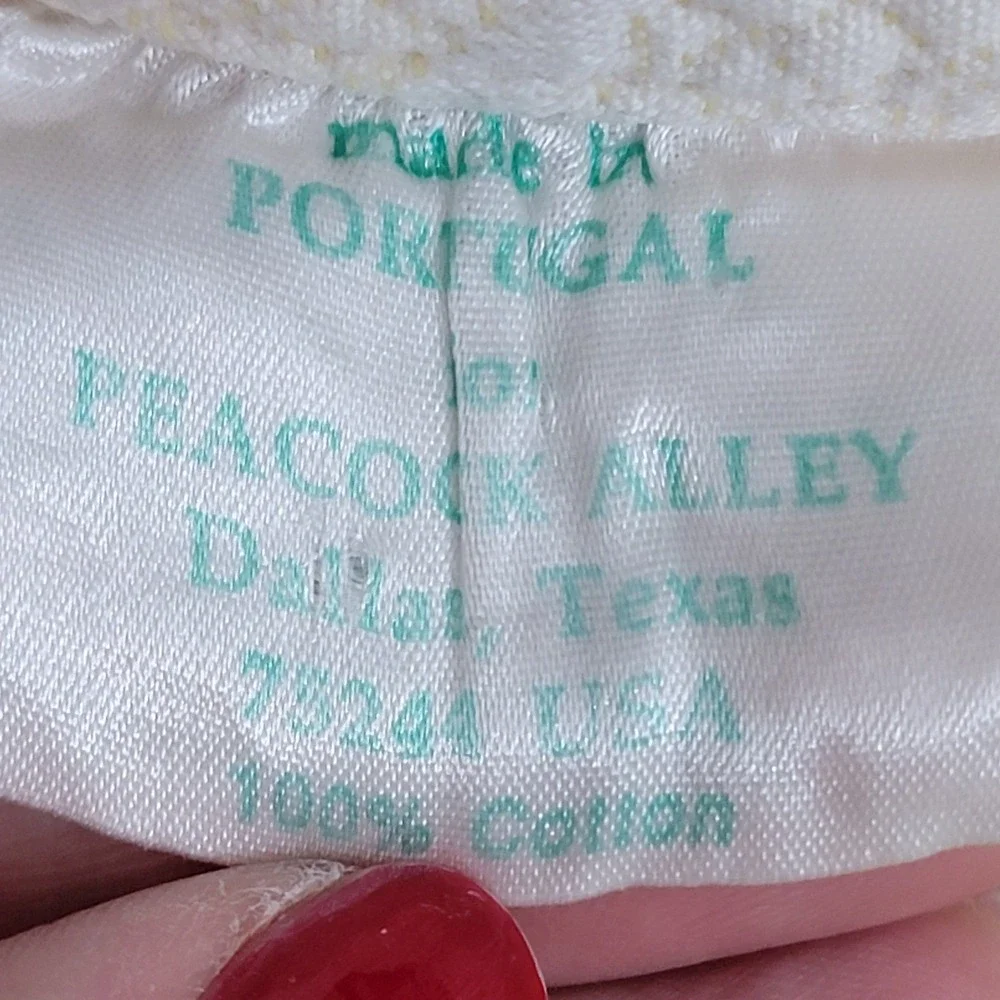 VTG Peacock Alley Bedspread Full‎ Matelasse White Yellow Portugal 100% Cotton